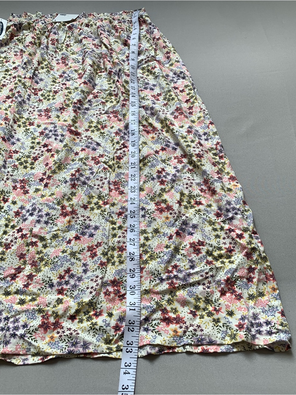 Old Navy NWT Floral Midi Skirt Large Rayon Pull On Boho Cottagecore - Picture 11 of 12
